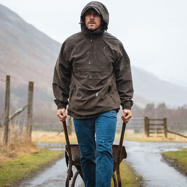 Hoggs of Fife Struther Waterproof Smock Field Jacket - Dark Green