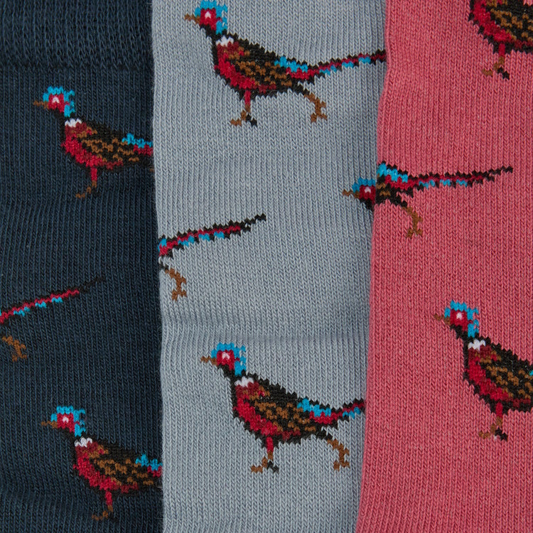 Barbour Pheasant Socks Gift Box - Earth Pink Mix