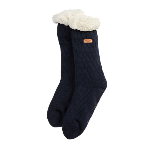 Barbour Ladies Cable Knit Lounge Socks - Navy