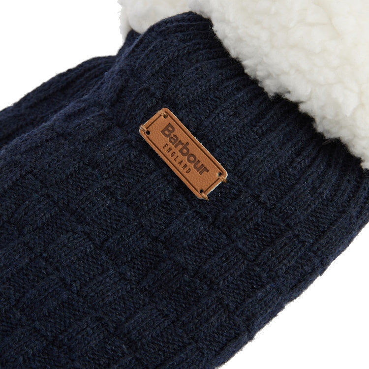 Barbour Ladies Cable Knit Lounge Socks - Navy