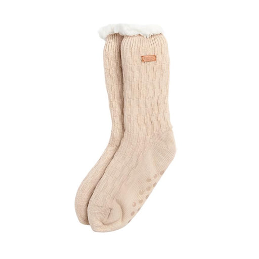 Barbour Ladies Cable Knit Lounge Socks - Oatmeal
