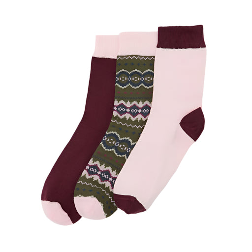 Barbour Ladies Helen Fairisle Sock Gift Set - Olive