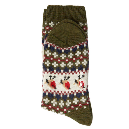 Barbour Ladies Robin Fairisle Socks - Olive
