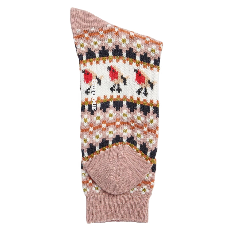 Barbour Ladies Robin Fairisle Socks - Pink