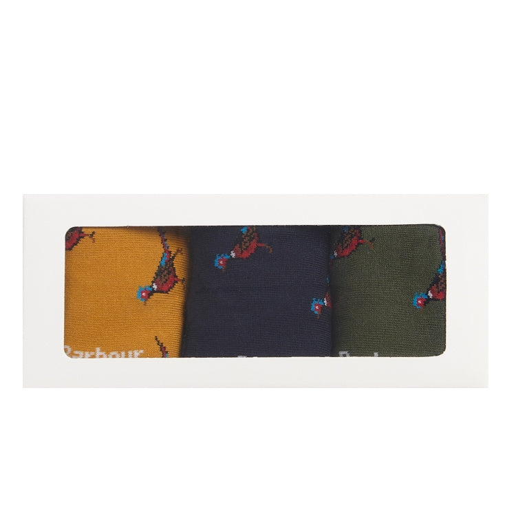 Barbour Pheasant Socks Gift Box - Forest Mist