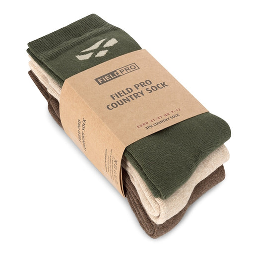 Hoggs of Fife Field Pro Country Socks Triple Pack - Olive/Oatmeal/Brown