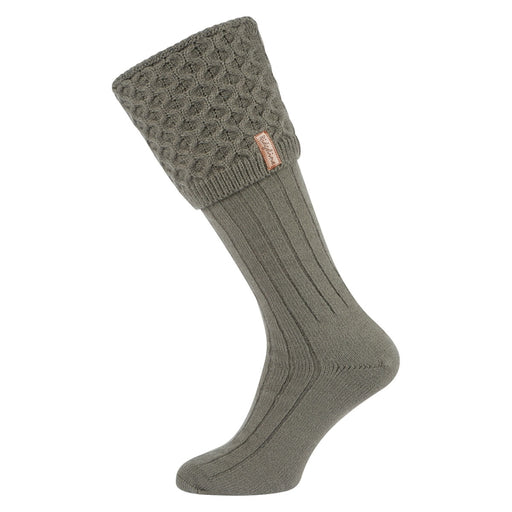 Ridgeline Double Cuff Welly Socks - Moss