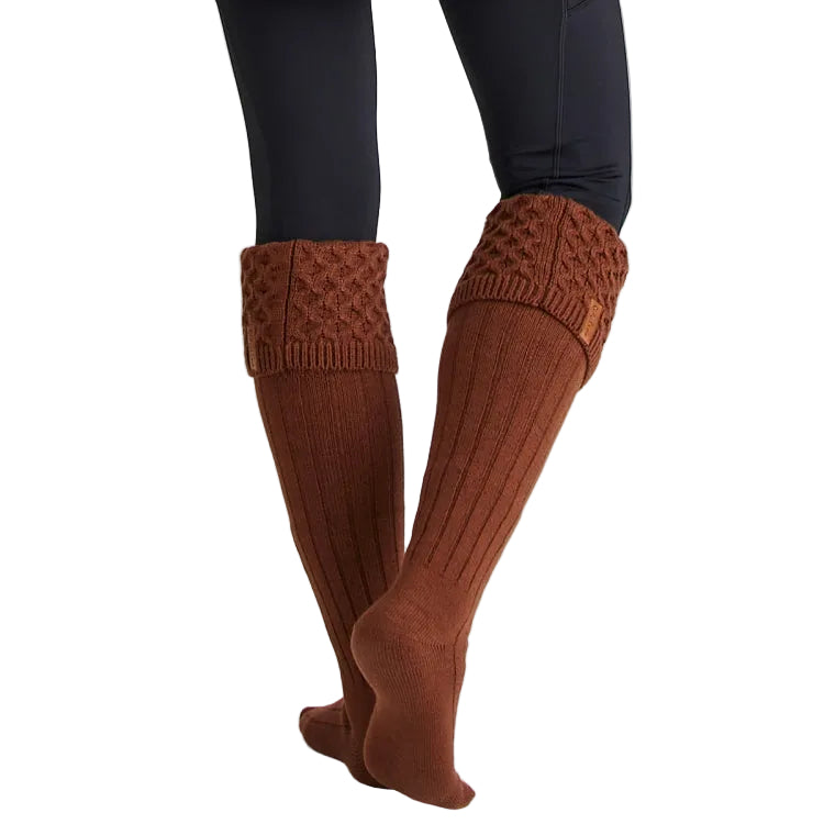 Ridgeline Double Cuff Welly Socks - Nutmeg