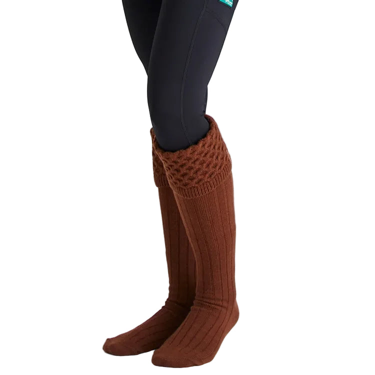 Ridgeline Double Cuff Welly Socks - Nutmeg
