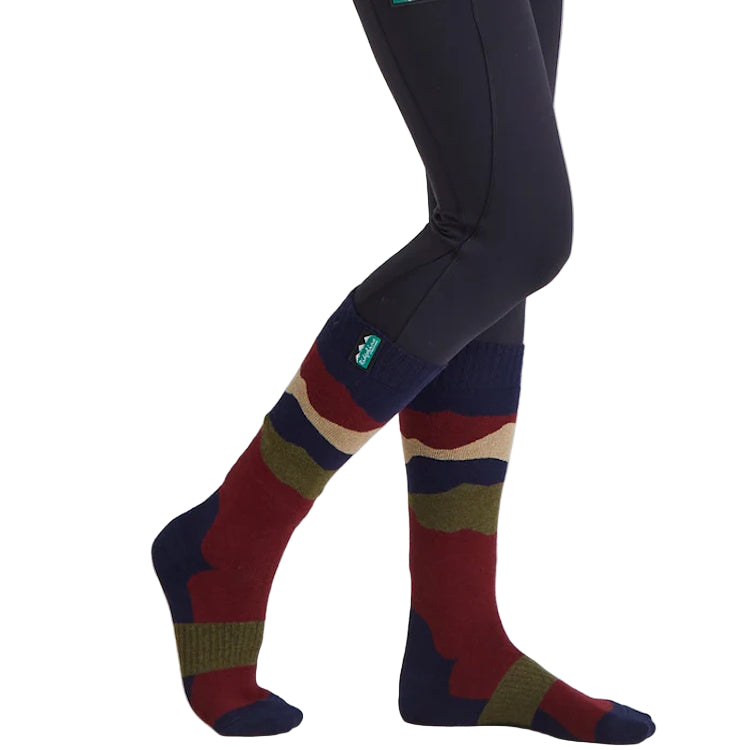 Ridgeline Full Length Merino Wool Socks - Navy Stripes