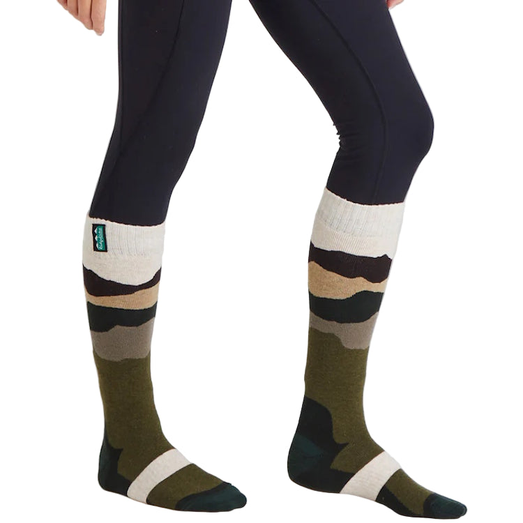 Ridgeline Full Length Merino Wool Socks - Olive Stripes