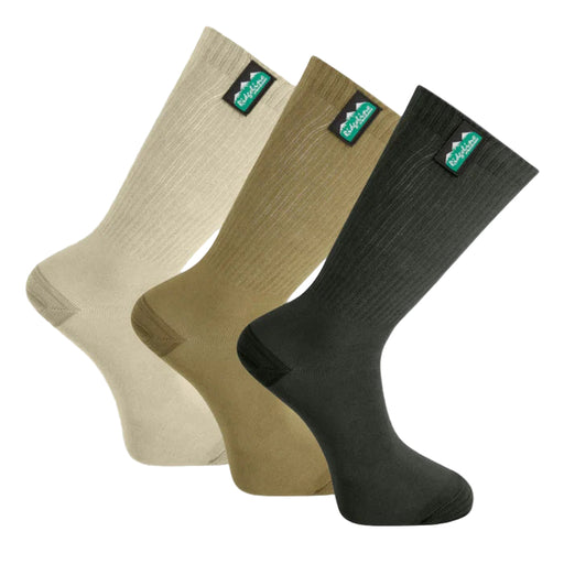 Ridgeline Mid Length Cotton Light Work Socks - Unisex - Olive Multi