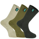 Ridgeline Mid Length Cotton Work Socks - Olive Multi
