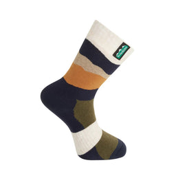 Ridgeline Mid Length Merino Wool Socks - Navy Stripes