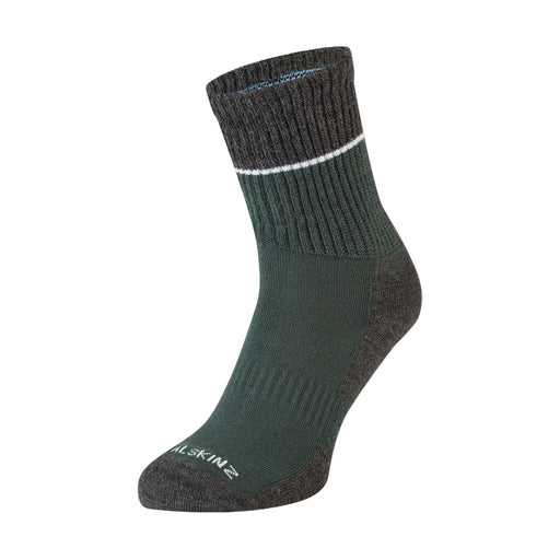 Sealskinz Thurton Solo QuickDry Mid Length Socks - Olive/Grey Marl/Cream