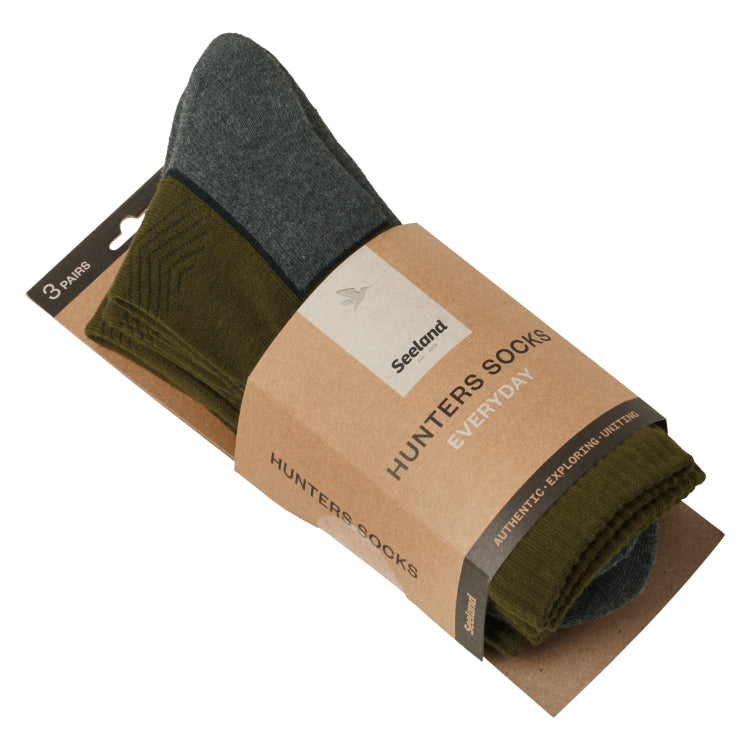 Seeland Field Socks - 3Pack - Pine Green/Dark Grey