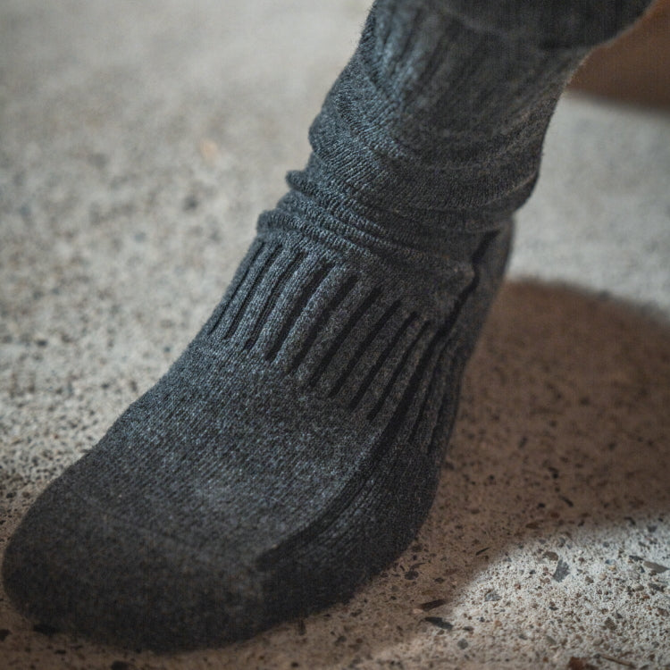 Seeland Field Heavy Merino Socks - Grey Melange/Black