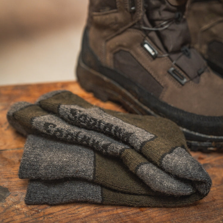 Seeland Field Thermo Socks - 2Pack - Pine Green Melange/Grey Melange