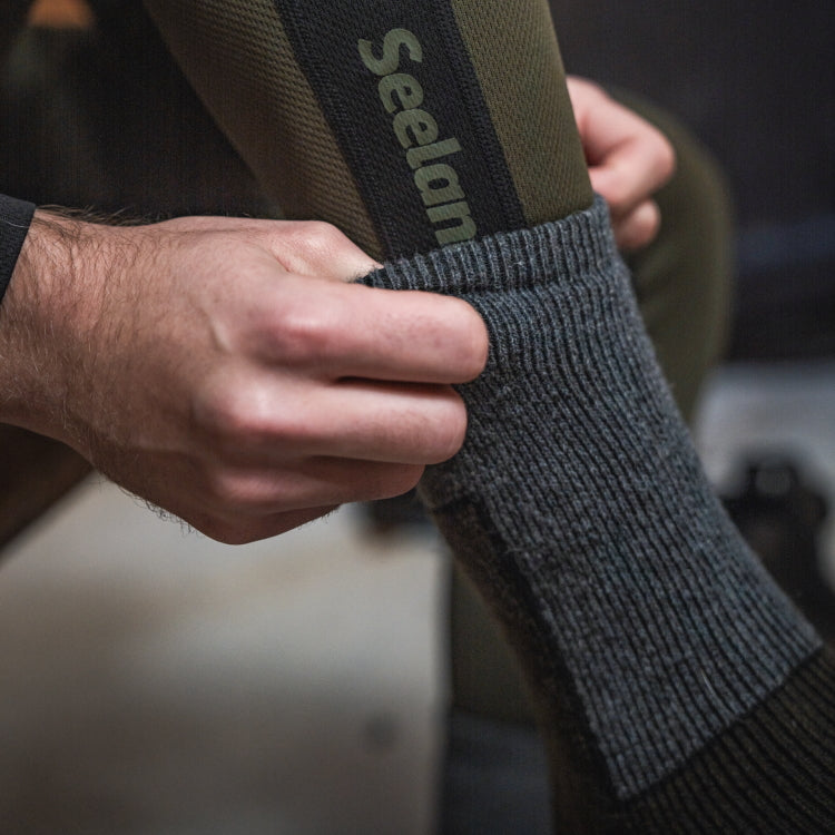 Seeland Field Thermo Socks - 2Pack - Pine Green Melange/Grey Melange
