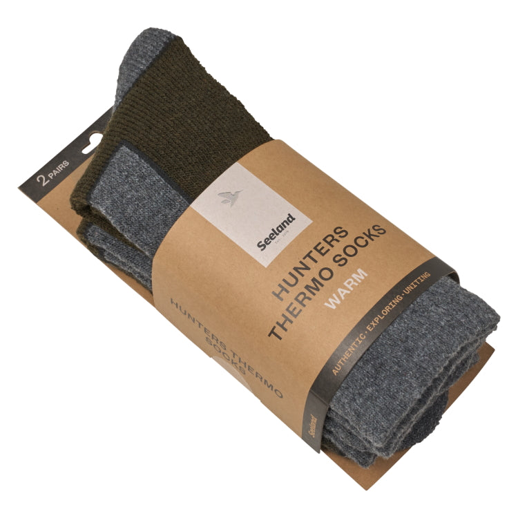 Seeland Field Thermo Socks - 2Pack - Pine Green Melange/Grey Melange