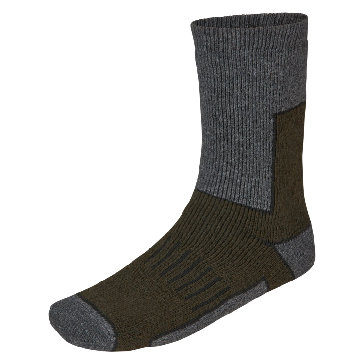 Seeland Field Thermo Socks - 2Pack - Pine Green Melange/Grey Melange