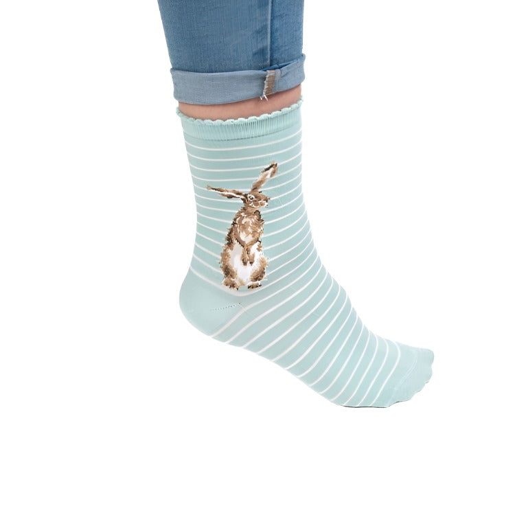 Wrendale Designs Ladies Socks - Hare and the Bee