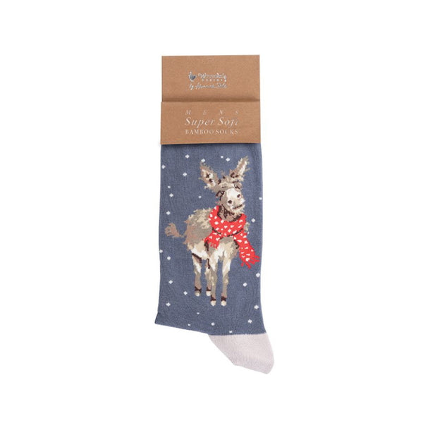 Wrendale Designs All Wrapped Up Donkey Mens Christmas Socks