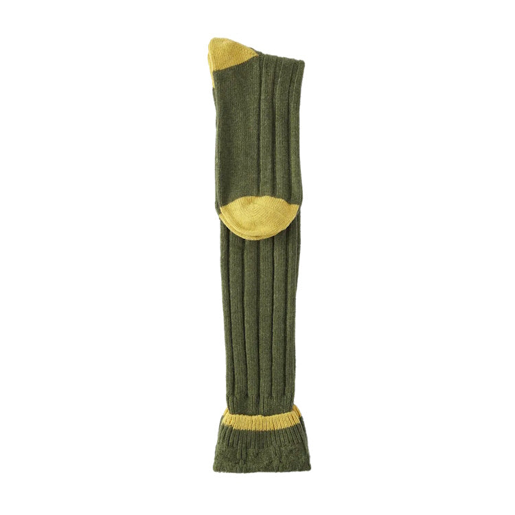 Barbour Contrast Gun Stockings - Olive/Gold