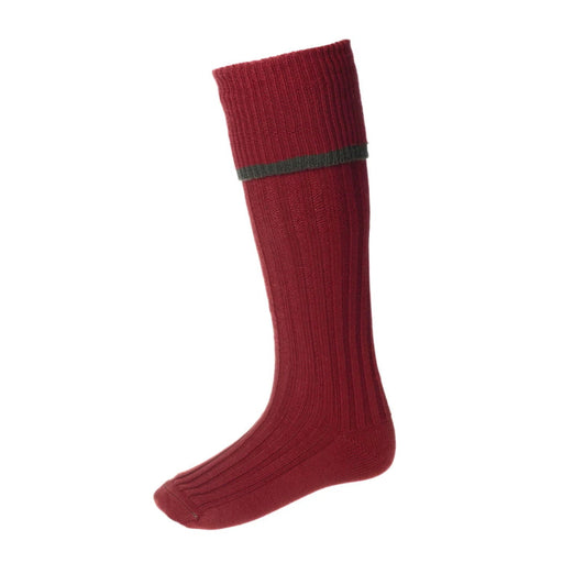 House of Cheviot Estate Stockings - Brick Red/Spruce