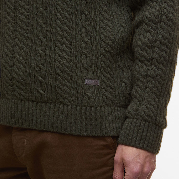 Barbour Lowfen Cable Crew - Olive