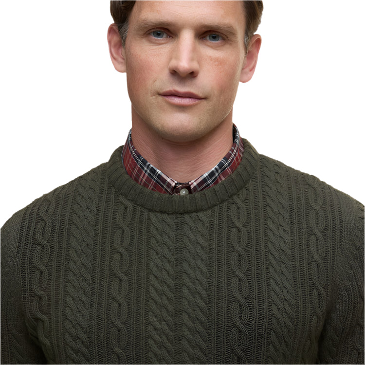 Barbour Lowfen Cable Crew - Olive