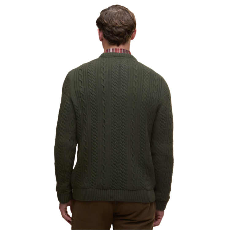 Barbour Lowfen Cable Crew - Olive