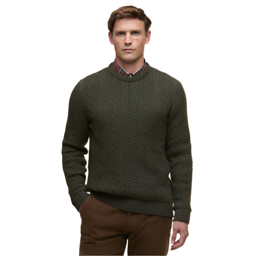 Barbour Lowfen Cable Crew - Olive