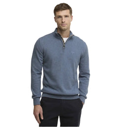 Barbour Cotton Half Zip Knitted Jumper - Dusk Blue