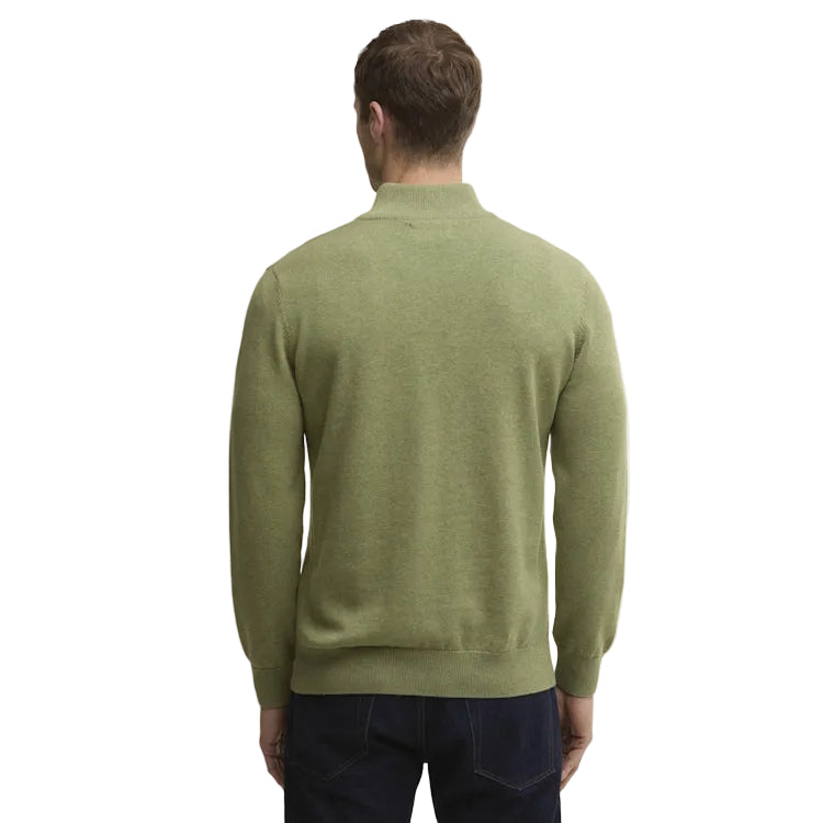 Barbour Cotton Half Zip Knitted Jumper - Laurel Green