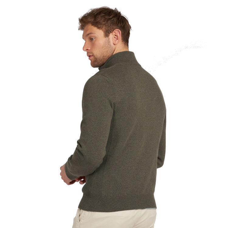 Barbour Cotton Half Zip Sweater - Olive Marl