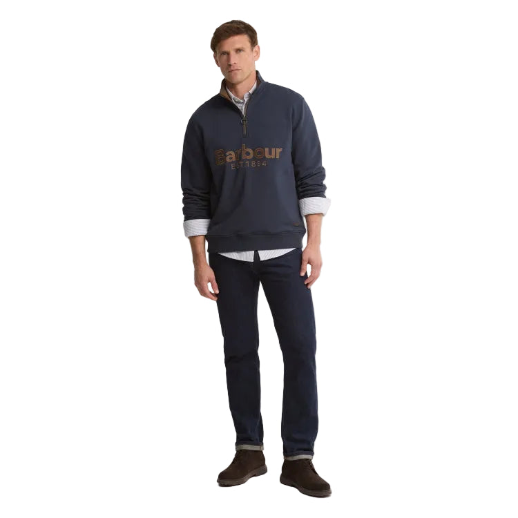 Barbour Fosse Half Zip Sweater - Navy