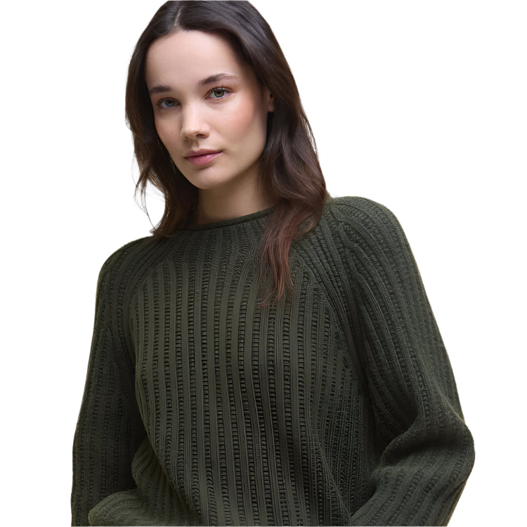 Barbour Ladies Bamburgh Knitted Jumper - Olive