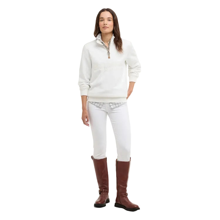 Barbour Ladies Cynthia Half Zip Sweatshirt - Cloud