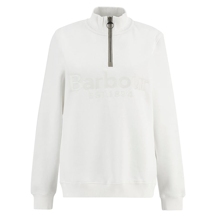 Barbour Ladies Cynthia Half Zip Sweatshirt - Cloud