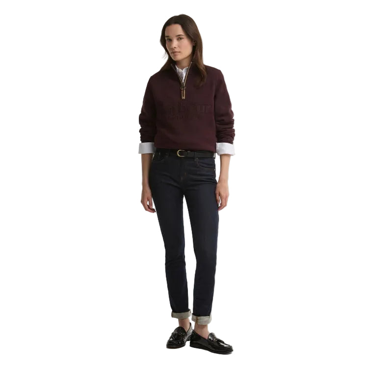 Barbour Ladies Cynthia Half Zip Sweatshirt - Fig