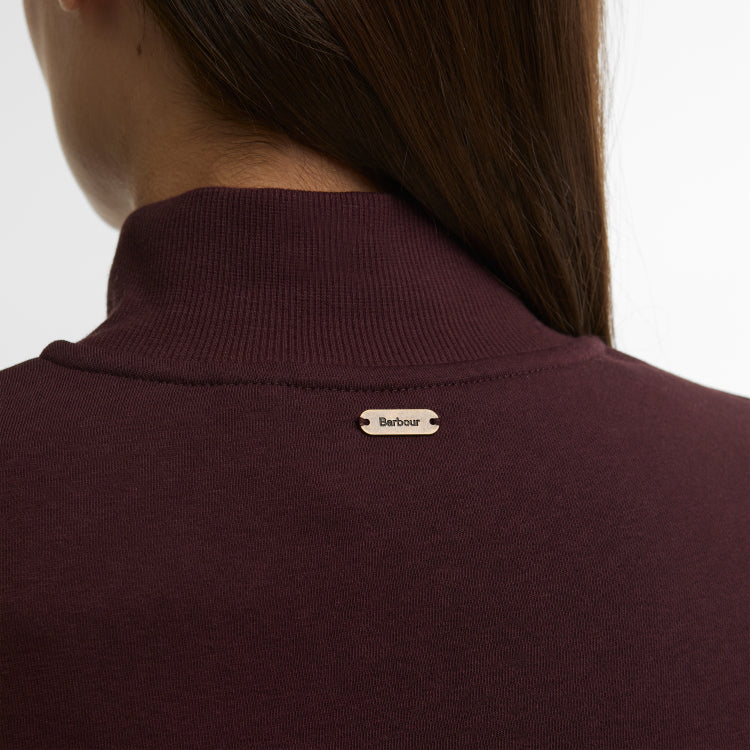 Barbour Ladies Cynthia Half Zip Sweatshirt - Fig