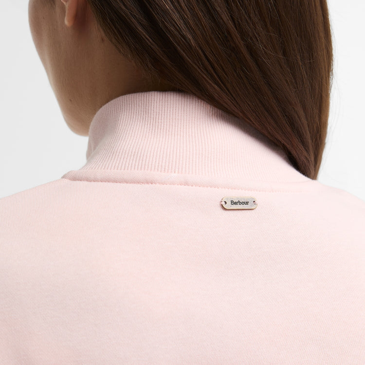 Barbour Ladies Cynthia Half Zip Sweatshirt - Pink Blush