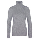 Barbour Ladies Pendle Roll Collar Knitted Jumper - Grey Marl/Hessian Tartan