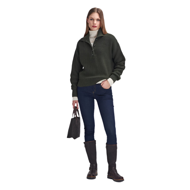 Barbour Ladies Woodside Knitted Jumper - Olive
