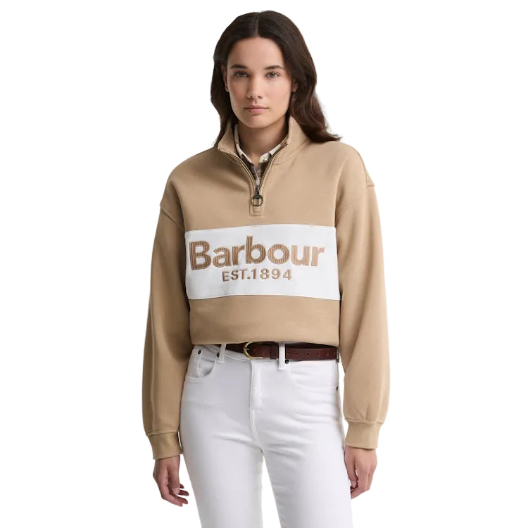 Barbour Ladies Zaria Half Zip Sweatshirt - Warm Trench