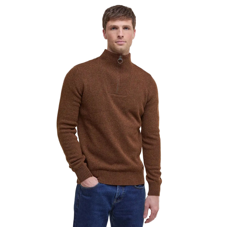 Barbour Nelson Essential Half Zip Sweater - Dark Sand