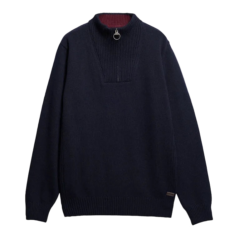 Barbour Nelson Essential Half Zip Sweater - Navy
