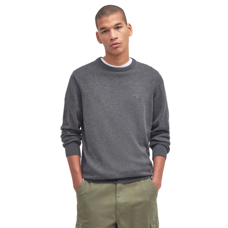 Barbour Pima Cotton Crew Neck Sweater - Charcoal