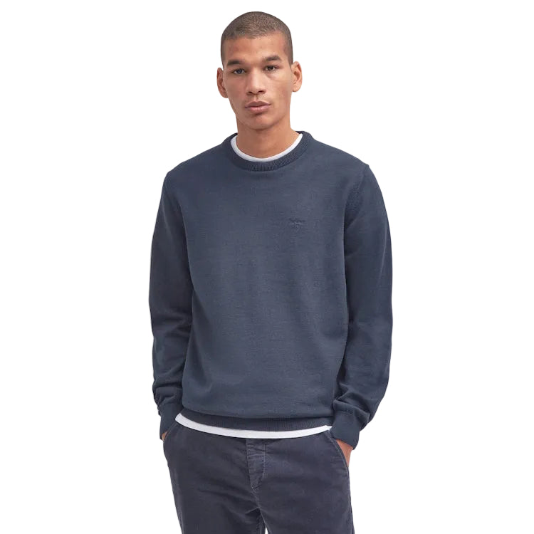 Barbour Pima Cotton Crew Neck Sweater - Navy